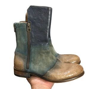 Sundance Ombre Leather Booties Zipper Details Ankle Boots Indie Sleaze Pirate 36